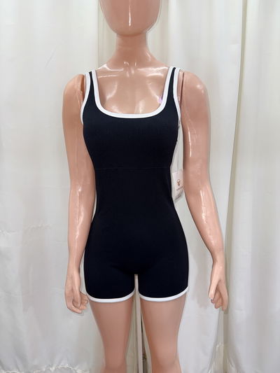 Catsuit Espalda gotita| negro con blanco