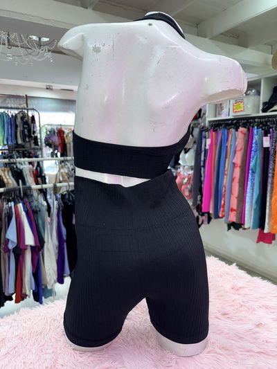 Conjunto short sin frunce + top backless | negro