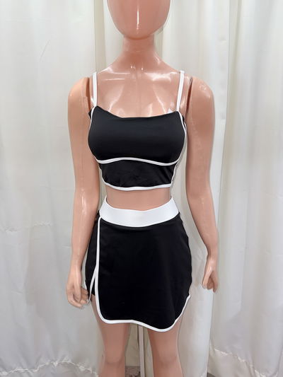 Conjunto top tazas desmontables + Short pollera | combinado