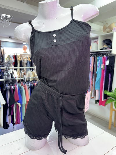 Pijama 2 piezas verano | negro 🎂 