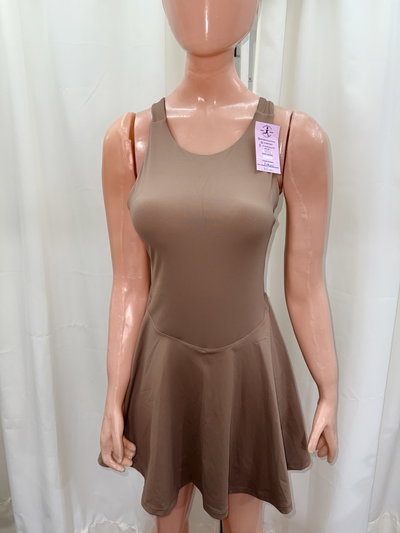 Catsuit vestido con calza | beige