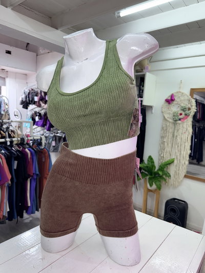 💥 Short con Frunce en la Cola | chocolate prelavado 