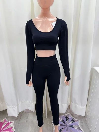 Crop top manga larga | negro