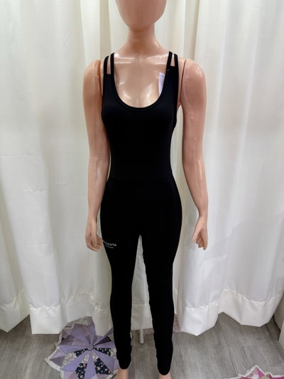 Catsuit largo espalda cruzada | negro
