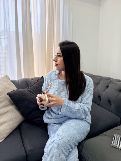 Pijama de plush | celeste 