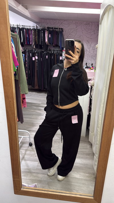 Jogger recto con bolsillos | negro 