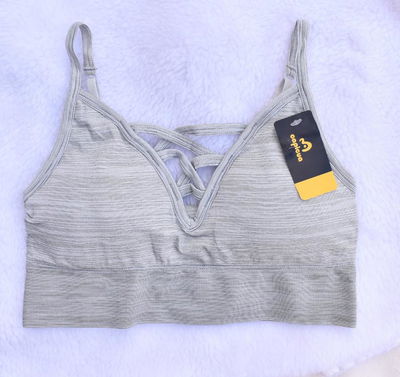 Top Seamless gris jaspeado talle S/M