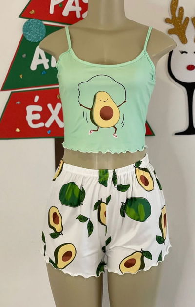 ☀️ Pijama de Verano 2 Piezas – varios diseños: Musculosa Crop + Short 💤