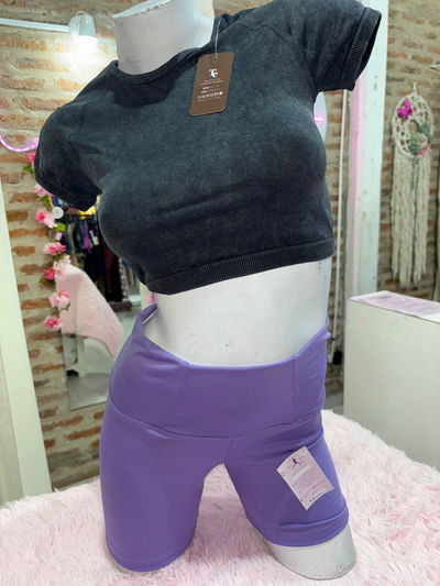 💜 Short Deportivo DECA sin Frunce – Lila 💜