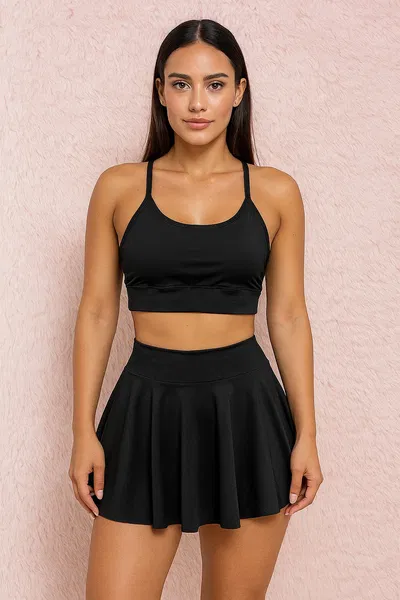 ✨ Conjunto Short Pollera + Top breteles finos - negro✨
