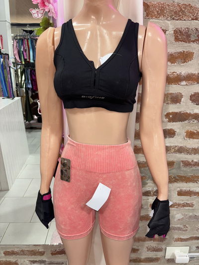 🍑 Short con Frunce – salmón prelavado | DLIRIO Importado Premium 🌟