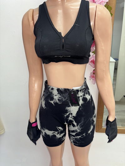 💥 Short con Frunce en la Cola – Diseño BATIK | Celeste con azul 🌈