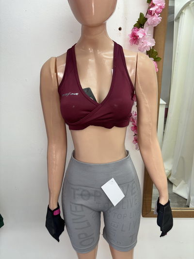 💥 Short con Frunce en la Cola – Diseño estampado “TOP LIVE” | gris
