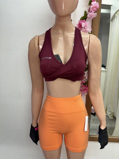 💥 Short con Frunce en la Cola Diseño liso | naranja 🖤