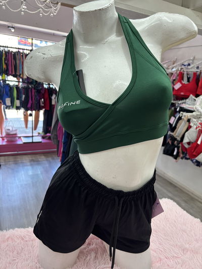 ✨ Top BIGFINE – Escote Cruzado - | verde oscuro 🐢