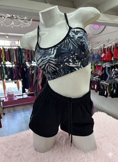 🌈 Top Breteles Finos – Estampado | azul oscuro con negro