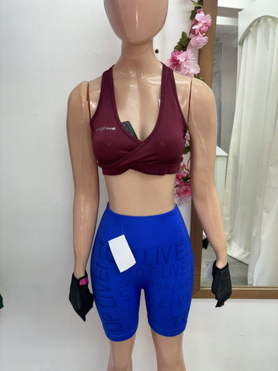 💥 Short con Frunce en la Cola – Diseño estampado “TOP LIVE” | azul Francia 