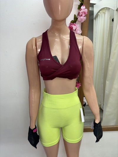💥 Short con Frunce en la Cola Diseño liso | verde lima 🖤
