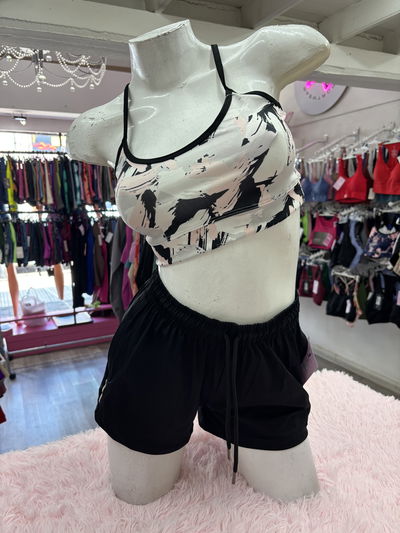 🌈 Top Breteles Finos – Estampado | blanco con negro