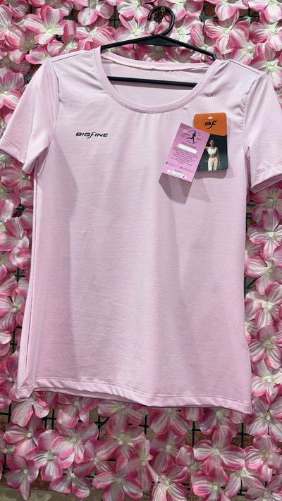 Remera BIGFINE rosa pastel clásica- talles 1 y 2 