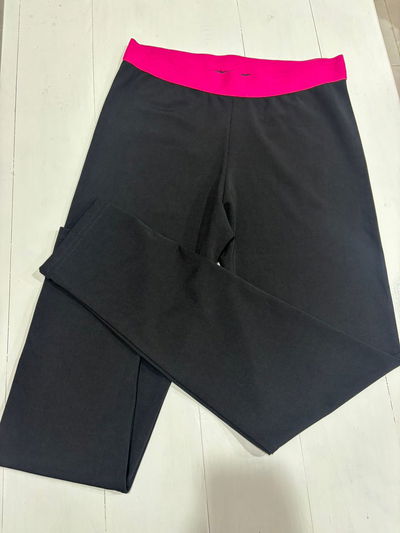 Calza LADYFIT negra clásica cintura fucsia- talle 3