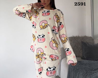 🐻 PIJAMA DE INVIERNO DE PLUSH – 2 PIEZAS
