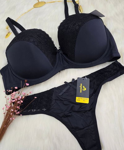 CONJUNTO "CAPICUA" Corpiño armado + colaless con encaje - talles especiales
