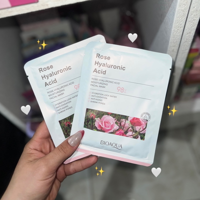 Mascarilla de rostro- acido hialuronico de rosa✨🤍