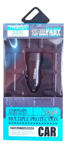 Cargador para Auto TREQA 38W Fast Charge