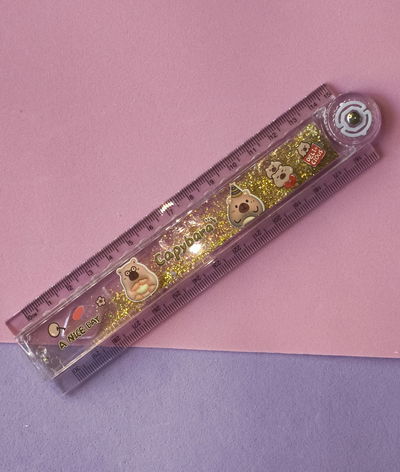Regla Capibara extensible 30cm con glitter 