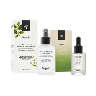 Kit Tónico Facial Refrescante Diario + Serum Facial Vital Power Matcha