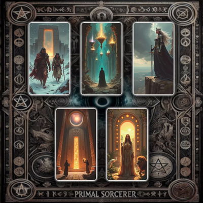 Cartas Tarot Primal Sorcerer Bárbaros, Brujos Y Hechiceras