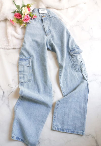 Jeans CARGO | Celeste