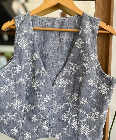 •Chaleco DONATELLA - denim plata