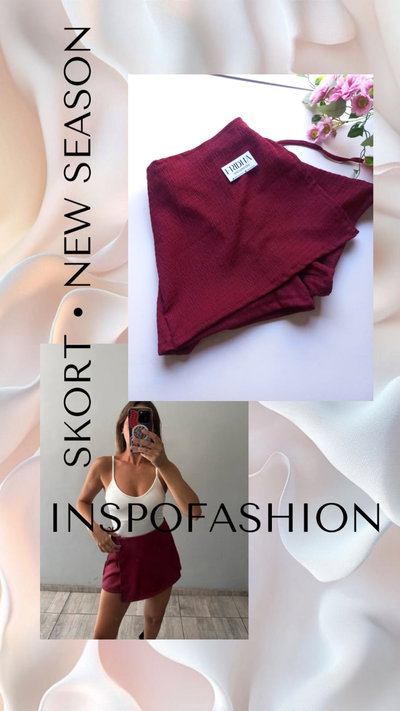 •Short pollera VITTA | BORDO 