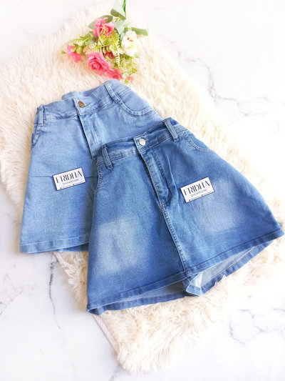 •Falda pantalón DENIM SKY | Celeste