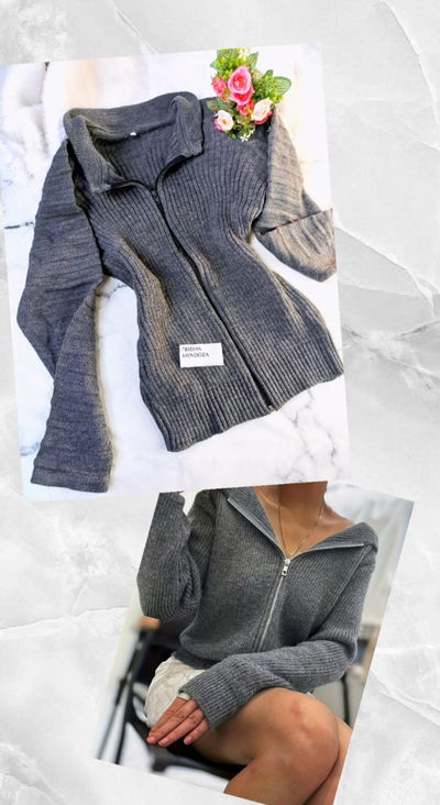 Cardigan over size CARMELIA | gris