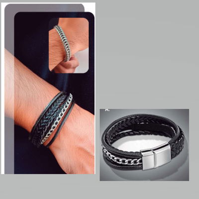 Men Pulsera simil cuero