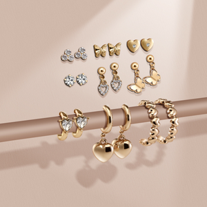 FASHION set x 9 aros Gold