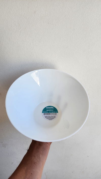 Ensaladera vidrio blanco opaline nadir