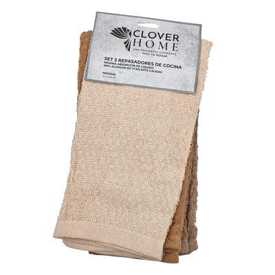 Repasador algodon liso set x3