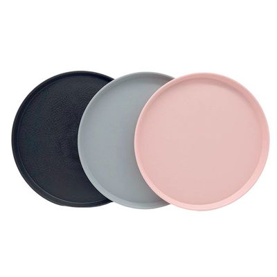 Bandeja multiuso redonda texturada de plástico