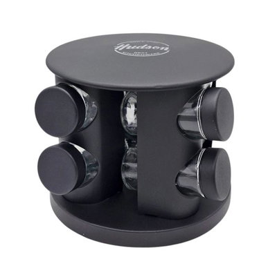 Especieros x8 con holder giratorio negro