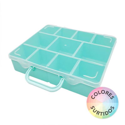 Maletin organizador tipo valija ferretera con 11 divisores