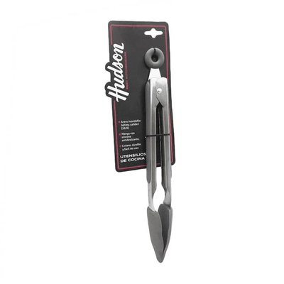 Pinza de acero inoxidable con agarre de silicona hudson