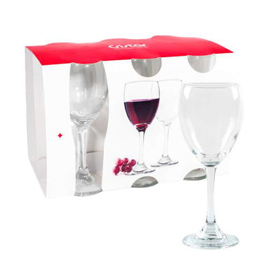 Pack x 6 copas de agua / vino de vidrio.