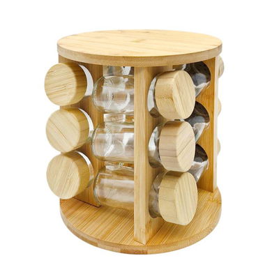 Set x 12 especieros de vidrio con cierre hermetico de bambú