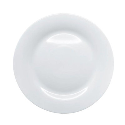 Plato Postre x6 redondo de vidrio opal.