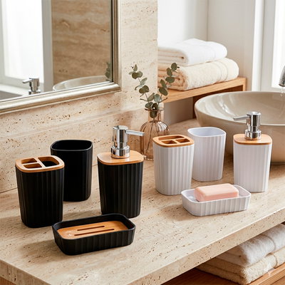 Set de Baño de 4 piezas, diseño cuadrado
