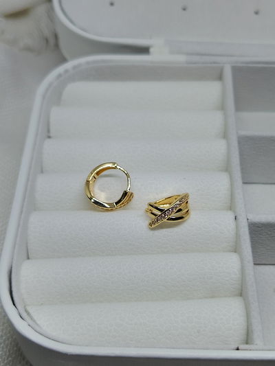 Aros acero dorado
